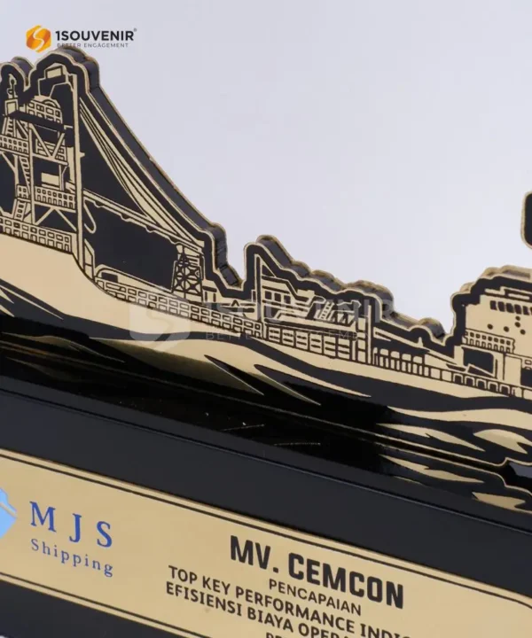 DETAIL-PF214 Framed Plaque of Ship MV Cemcon