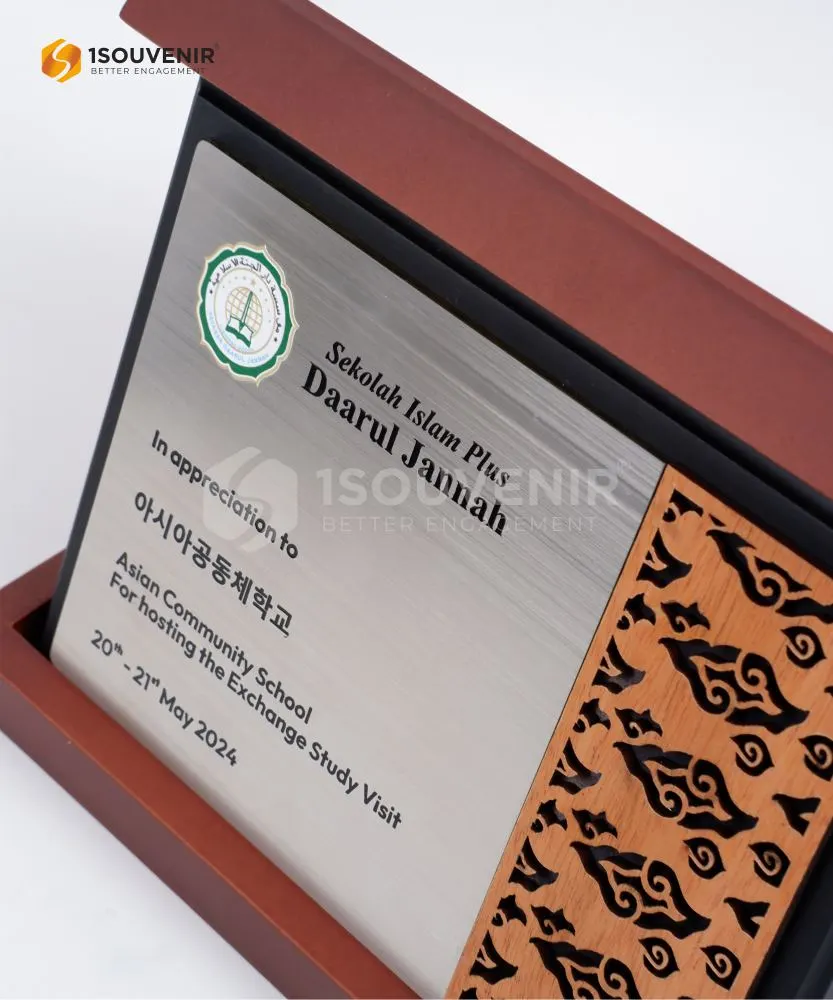 DETAIL-PK451 Wooden Plaque of Asian Community School