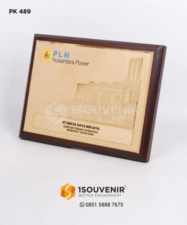 PK489 Wooden Plaque PLN Pusat Sertifikasi
