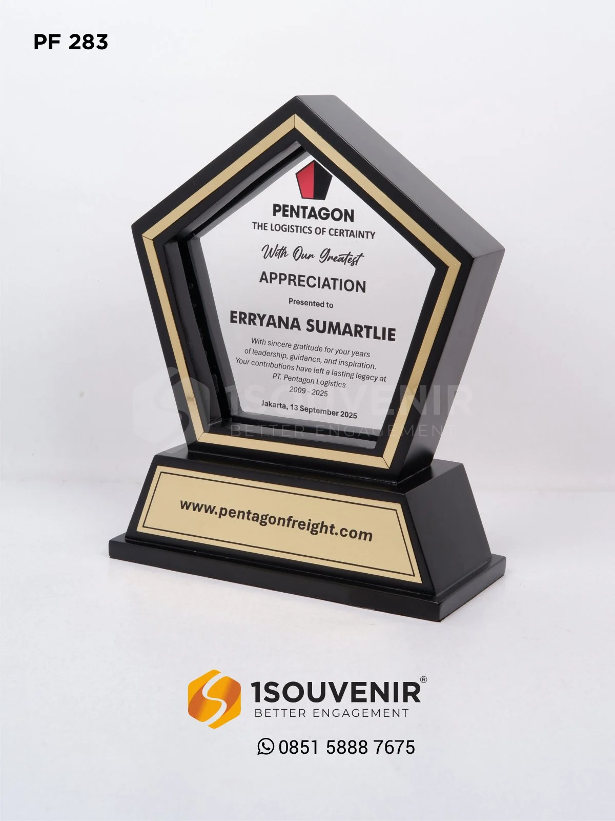 PF283 Frame Plaque Pentagon