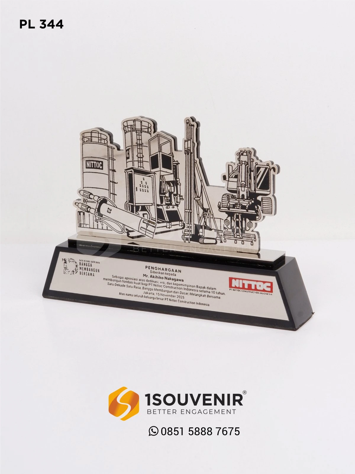 PL344 Metal Plaque Nittoc Contruction Indonesia